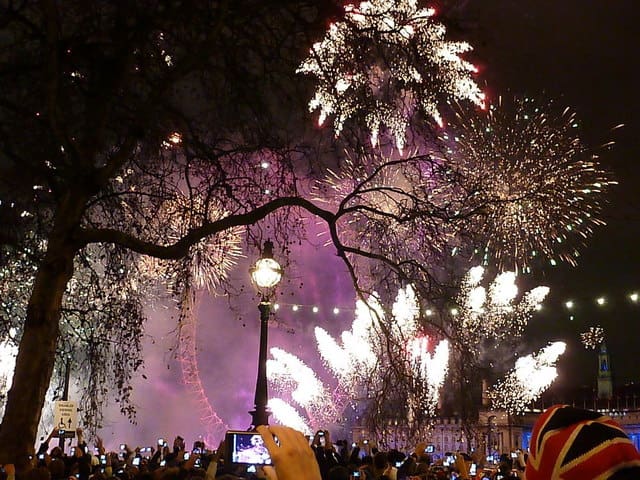 guy fawkes bonfire night fireworks over the banks of the thames. Guy Fawkes night is a celebration in London in autumn where fireworks and bonfires are common